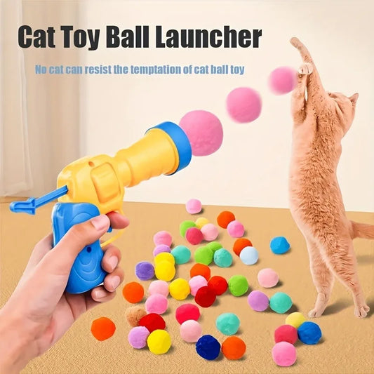 ⛄ Christmas Sale 70% OFF 🎄 Pet Interactive Plush Ball Shooting Gun