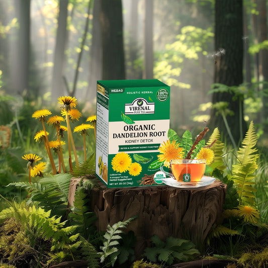 💥 2025 Big Sale 75% OFF ️🍃 VIRENAL WEBAG™ Organic Dandelion Root Kidney Detox Tea 💦 Improve Kidney And Enhance Sexual Function In 2 Weeks 🔥
