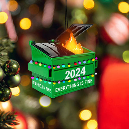 2024 LED Flickering Dumpster Fire 🎄🔥 Christmas Ornament Gift