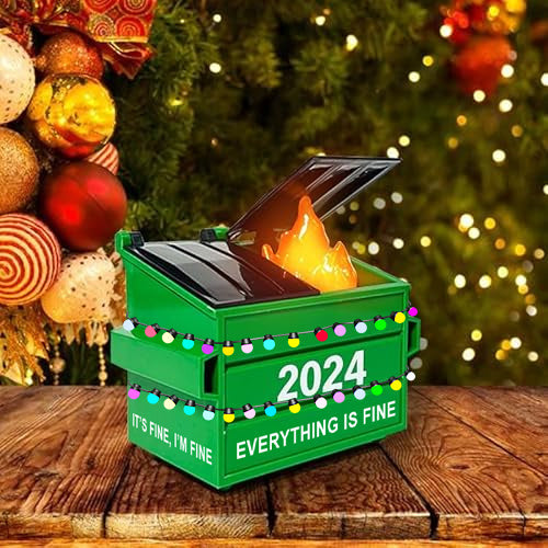 2024 LED Flickering Dumpster Fire 🎄🔥 Christmas Ornament Gift