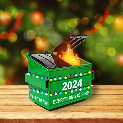 2024 LED Flickering Dumpster Fire 🎄🔥 Christmas Ornament Gift