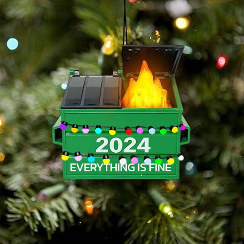 2024 LED Flickering Dumpster Fire 🎄🔥 Christmas Ornament Gift