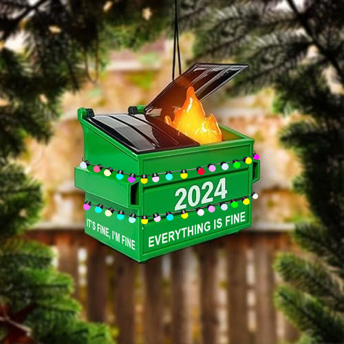 2024 LED Flickering Dumpster Fire 🎄🔥 Christmas Ornament Gift