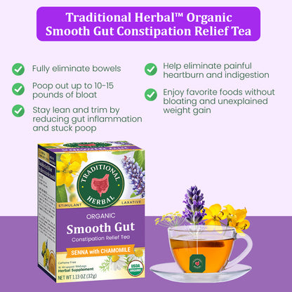 Traditional Herbal™ Organic Smooth Gut Constipation Relief Tea